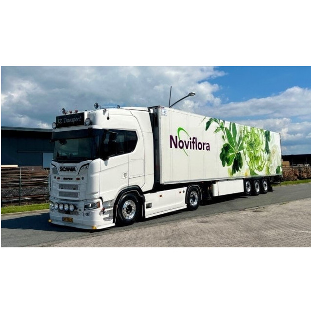 [MDL] 1/50 JZ Transport Noviflora SCANIA(スカニア) S HIGHLINE CS20H 4X2 REEFER TRAILER - 3 AXLE 完成品 ミニカー(01-4677) WSI MODELS