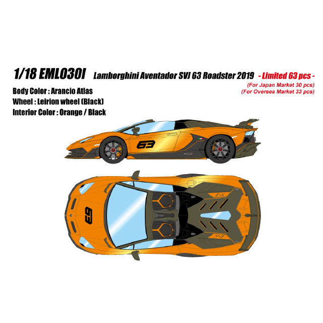 [MDL] 1/18 Lamborghini Aventador SVJ 63 Roadster 2019 アランシオアトラス 完成品 ミニカー(EML030I) EIDOLON(アイドロン)