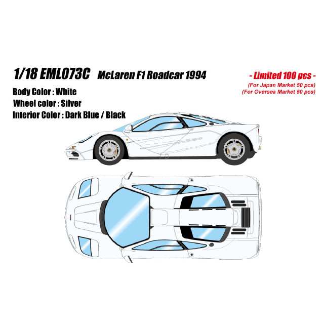 [MDL] 1/18 McLaren F1 Roadcar 1994 ホワイト 完成品 ミニカー(EML073C) EIDOLON(アイドロン)
