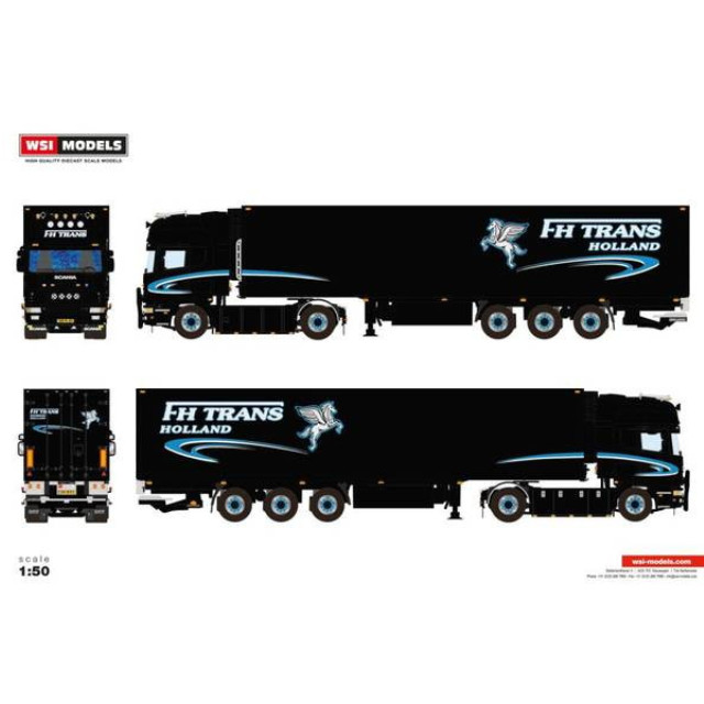 [MDL] 1/50 FH Trans SCANIA 4 SERIES TOPLINE 4X2 REEFER TRAILER - 3 AXLE 完成品 ミニカー(01-4640) WSI MODELS