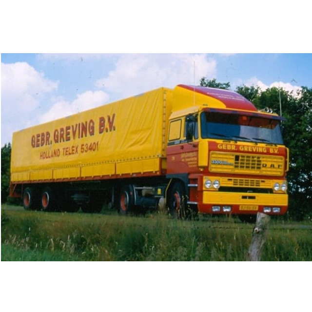 [MDL] 1/50 DAF Gebr. Greving Transport DAF 3300 4X2 CLASSIC CURTAINSIDER TRAILER - 2 AXLE 完成品 ミニカー(01-4478) WSI MODELS
