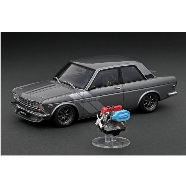 [MDL] 1/18 Datsun Bluebird(ブルーバード)(510) Gun Metallic(ガンメタリック) With Engine 完成品 ミニカー(IG3310) ignition model(イグニッションモデル)