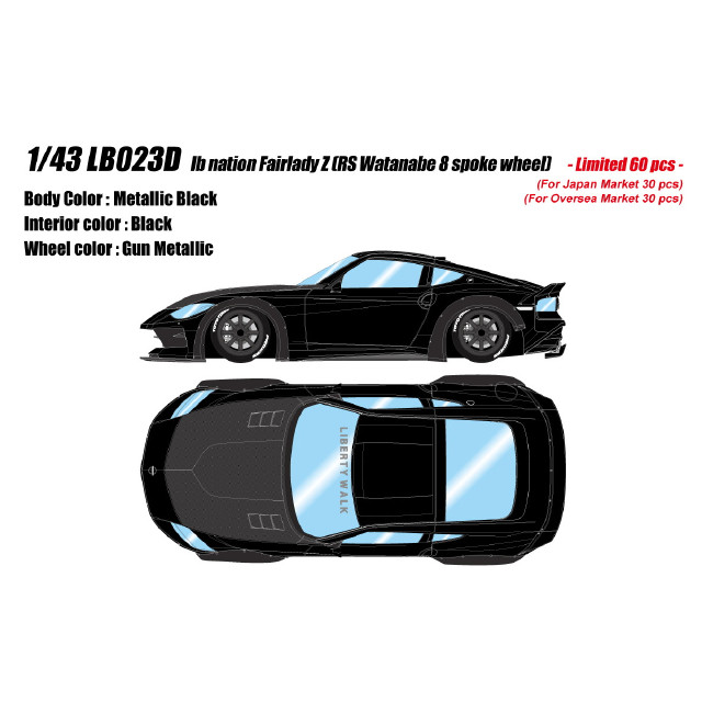 [MDL] 1/43 lb nation Fairlady Z(フェアレディZ) RZ34 RS Watanabe 8spoke wheel ミッドナイトブラック 完成品 ミニカー(LB023D) EIDOLON(アイドロン)
